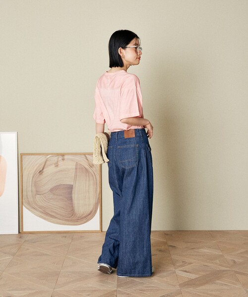 FREAK'S STORE(フリークスストア)の「SOMETHING × FREAK'S STORE/サムシング 別注 Summer Marine Pants/マリンパンツ/デニムワイドデニム/リネンレーヨンパンツ(デニムパンツ・レディース・ワイン/ネイビー/ベージュ・SMALL/MEDIUM)」の17枚目の写真