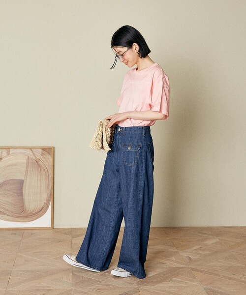 FREAK'S STORE(フリークスストア)の「SOMETHING × FREAK'S STORE/サムシング 別注 Summer Marine Pants/マリンパンツ/デニムワイドデニム/リネンレーヨンパンツ(デニムパンツ・レディース・ワイン/ネイビー/ベージュ・SMALL/MEDIUM)」の18枚目の写真