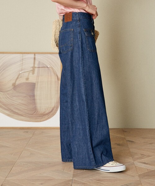 FREAK'S STORE(フリークスストア)の「SOMETHING × FREAK'S STORE/サムシング 別注 Summer Marine Pants/マリンパンツ/デニムワイドデニム/リネンレーヨンパンツ(デニムパンツ・レディース・ワイン/ネイビー/ベージュ・SMALL/MEDIUM)」の22枚目の写真