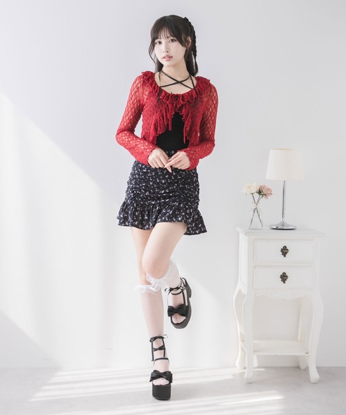 DearMyLoveRose(ディアマイラブローズ)の「ロマンティックフリルボレロカーデ【大きいサイズ有り】(カーディガン/ボレロ・レディース・ホワイト/ピンクベージュ/レッド/ブラック・MEDIUM/LARGE/LL/3L)」の16枚目の写真