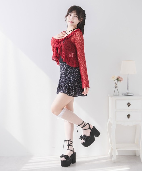 DearMyLoveRose(ディアマイラブローズ)の「ロマンティックフリルボレロカーデ【大きいサイズ有り】(カーディガン/ボレロ・レディース・ホワイト/ピンクベージュ/レッド/ブラック・MEDIUM/LARGE/LL/3L)」の17枚目の写真