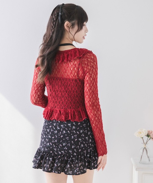 DearMyLoveRose(ディアマイラブローズ)の「ロマンティックフリルボレロカーデ【大きいサイズ有り】(カーディガン/ボレロ・レディース・ホワイト/ピンクベージュ/レッド/ブラック・MEDIUM/LARGE/LL/3L)」の18枚目の写真