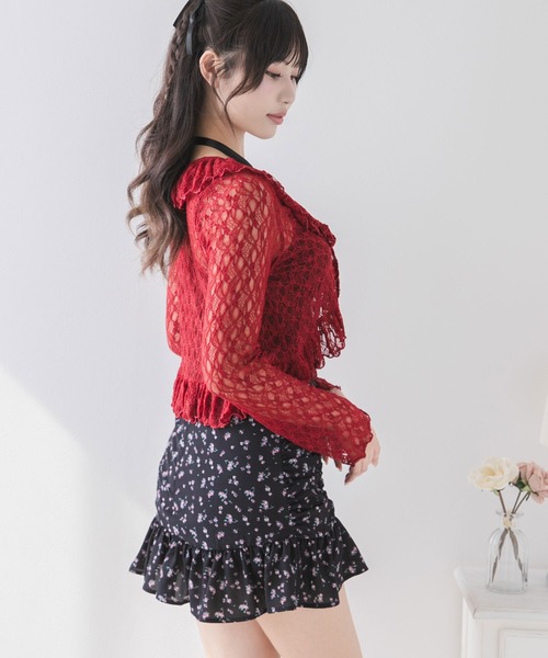 DearMyLoveRose(ディアマイラブローズ)の「ロマンティックフリルボレロカーデ【大きいサイズ有り】(カーディガン/ボレロ・レディース・ホワイト/ピンクベージュ/レッド/ブラック・MEDIUM/LARGE/LL/3L)」の19枚目の写真