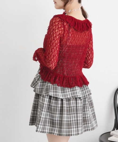 DearMyLoveRose(ディアマイラブローズ)の「ロマンティックフリルボレロカーデ【大きいサイズ有り】(カーディガン/ボレロ・レディース・ホワイト/ピンクベージュ/レッド/ブラック・MEDIUM/LARGE/LL/3L)」の22枚目の写真