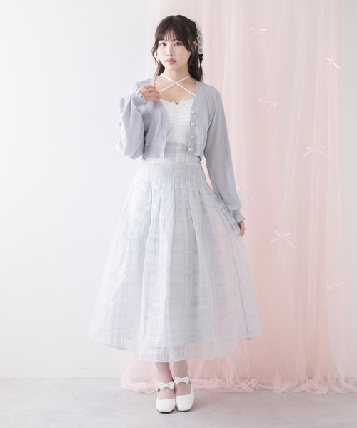 DearMyLoveRose(ディアマイラブローズ)の「バックリボンハイウエストフレアスカート(スカート・レディース・ブラック系その他/ブラック/ブラック系その他2/ホワイト/チェック・SMALL/MEDIUM/LARGE/LL/3L)」の7枚目の写真