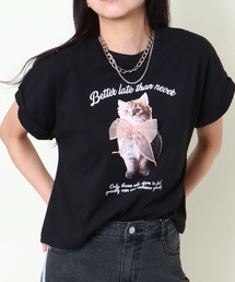 《立体リボン×フレンチ袖》映えディテールTシャツ