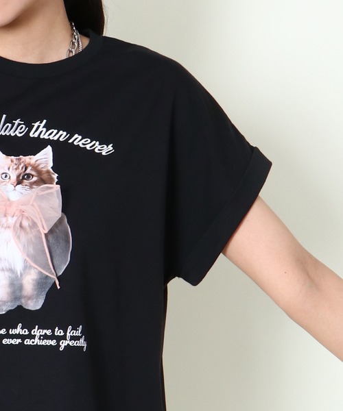 GORGE(ゴージ)の「《立体リボン×フレンチ袖》映えディテールTシャツ(Tシャツ/カットソー・レディース・オフホワイト/ブルー/ブラック・F)」の22枚目の写真