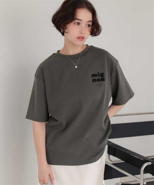 titivate（ティティベイト）の「サガラ刺繍Tシャツ（Tシャツ/カットソー・レディース・チャコール/オフホワイト/ネイビー・L/M/S）」の2枚目の写真