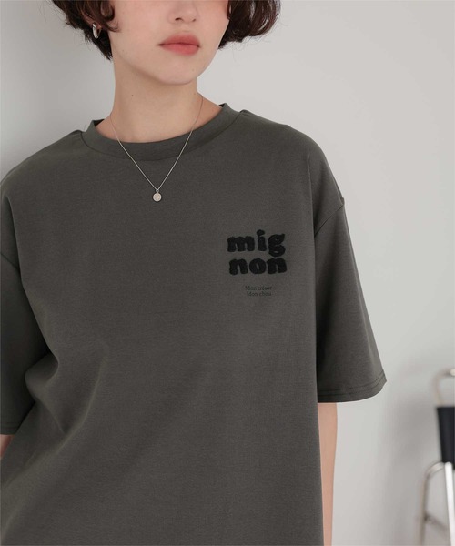 titivate（ティティベイト）の「サガラ刺繍Tシャツ（Tシャツ/カットソー・レディース・チャコール/オフホワイト/ネイビー・L/M/S）」の13枚目の写真