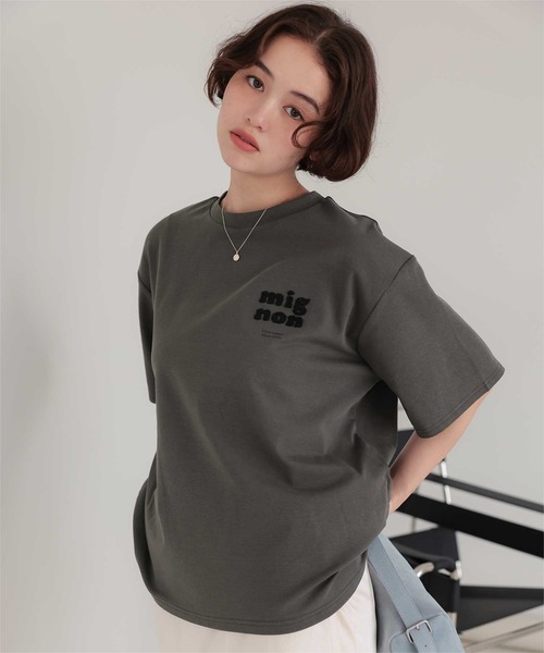 titivate（ティティベイト）の「サガラ刺繍Tシャツ（Tシャツ/カットソー・レディース・チャコール/オフホワイト/ネイビー・L/M/S）」の10枚目の写真