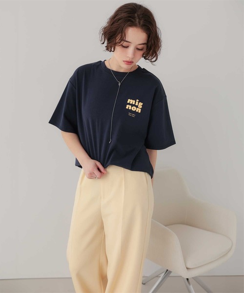titivate（ティティベイト）の「サガラ刺繍Tシャツ（Tシャツ/カットソー・レディース・チャコール/オフホワイト/ネイビー・L/M/S）」の12枚目の写真