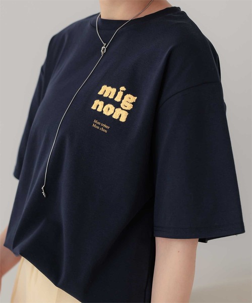 titivate（ティティベイト）の「サガラ刺繍Tシャツ（Tシャツ/カットソー・レディース・チャコール/オフホワイト/ネイビー・L/M/S）」の6枚目の写真