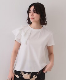 OPAQUE.CLIP | ショルダーフリルドッキングカットソー【UV/接触冷感/洗濯機洗い可】(Tシャツ/カットソー)