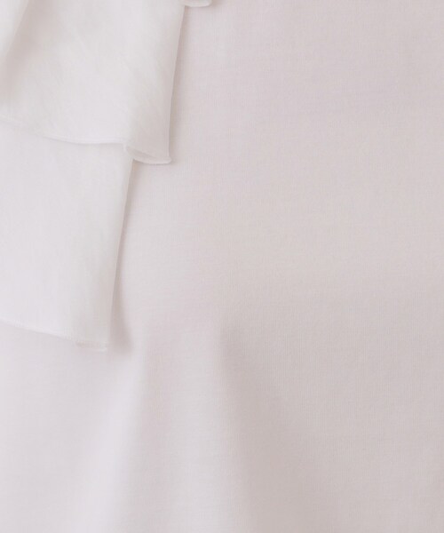 OPAQUE.CLIP（オペークドットクリップ）の「ショルダーフリルドッキングカットソー【UV/接触冷感/洗濯機洗い可】（Tシャツ/カットソー・レディース・ブラウン系/ブラック/ホワイト・42/36/38/40）」の7枚目の写真