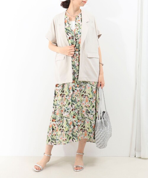 MICO COULIER(ミコクリエ)の「レーヨンティアードプリントシャツワンピース(ワンピース・レディース・グリーン系その他/ブルー系その他・38)」の20枚目の写真