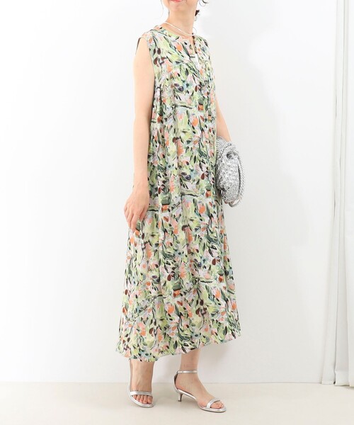 MICO COULIER(ミコクリエ)の「レーヨンティアードプリントシャツワンピース(ワンピース・レディース・グリーン系その他/ブルー系その他・38)」の18枚目の写真