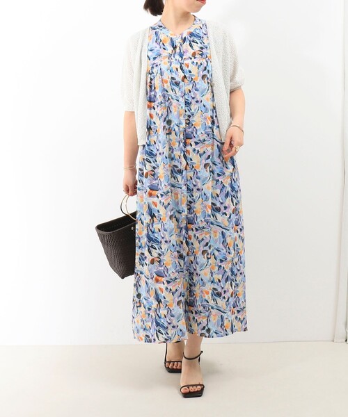 MICO COULIER(ミコクリエ)の「レーヨンティアードプリントシャツワンピース(ワンピース・レディース・グリーン系その他/ブルー系その他・38)」の16枚目の写真