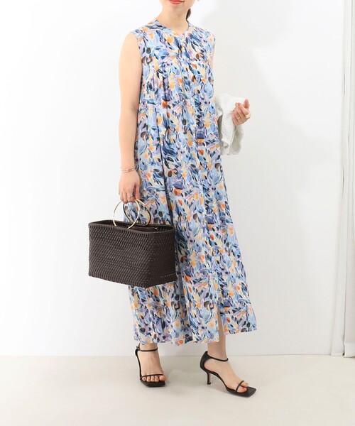 MICO COULIER(ミコクリエ)の「レーヨンティアードプリントシャツワンピース(ワンピース・レディース・グリーン系その他/ブルー系その他・38)」の15枚目の写真