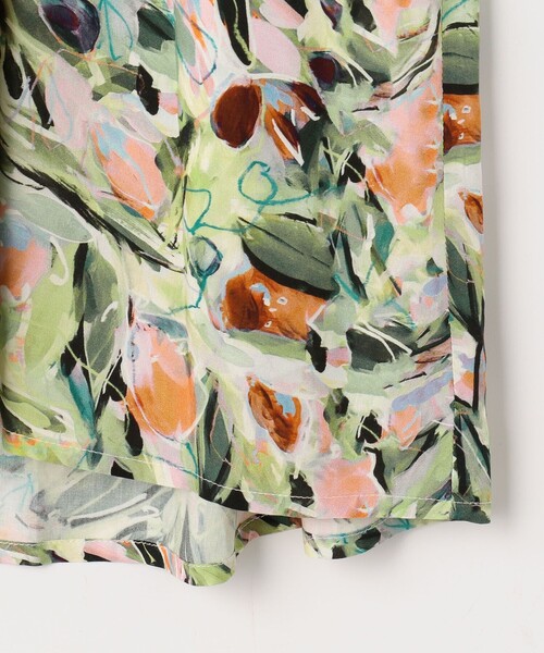 MICO COULIER(ミコクリエ)の「レーヨンティアードプリントシャツワンピース(ワンピース・レディース・グリーン系その他/ブルー系その他・38)」の8枚目の写真