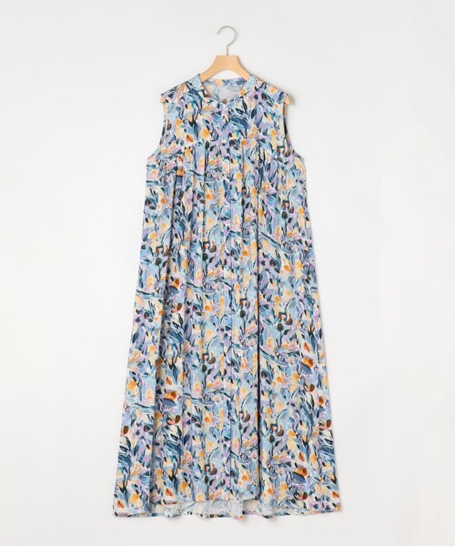 MICO COULIER(ミコクリエ)の「レーヨンティアードプリントシャツワンピース(ワンピース・レディース・グリーン系その他/ブルー系その他・38)」の5枚目の写真