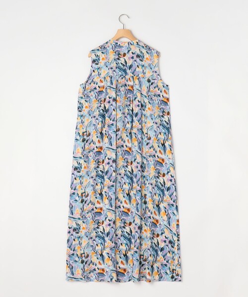 MICO COULIER(ミコクリエ)の「レーヨンティアードプリントシャツワンピース(ワンピース・レディース・グリーン系その他/ブルー系その他・38)」の4枚目の写真