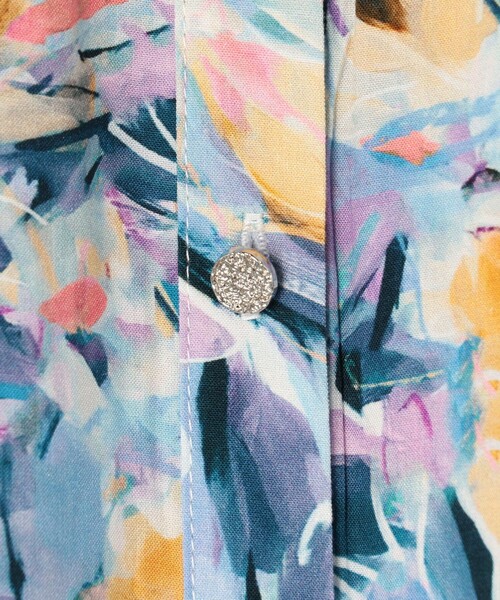 MICO COULIER(ミコクリエ)の「レーヨンティアードプリントシャツワンピース(ワンピース・レディース・グリーン系その他/ブルー系その他・38)」の3枚目の写真