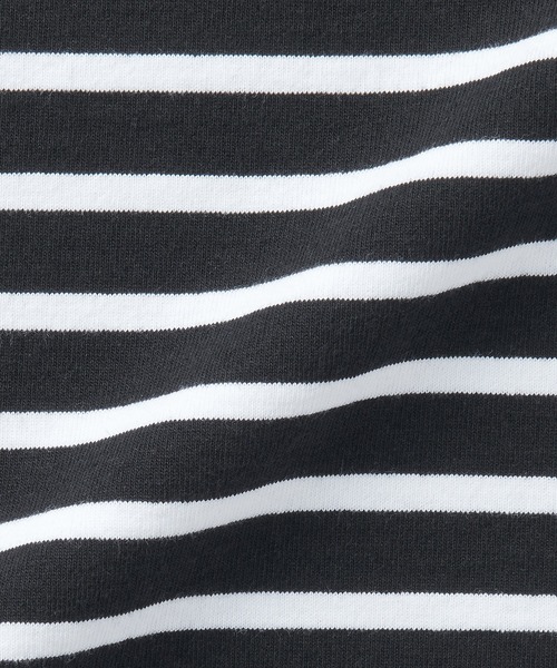 無印良品(ムジルシリョウヒン)の「紳士 洗いざらし太番手ボートネック五分袖Tシャツ(Tシャツ/カットソー・メンズ・カーキ系/ブラック系/ホワイト系/ネイビー系・L/M/S/XL)」の10枚目の写真