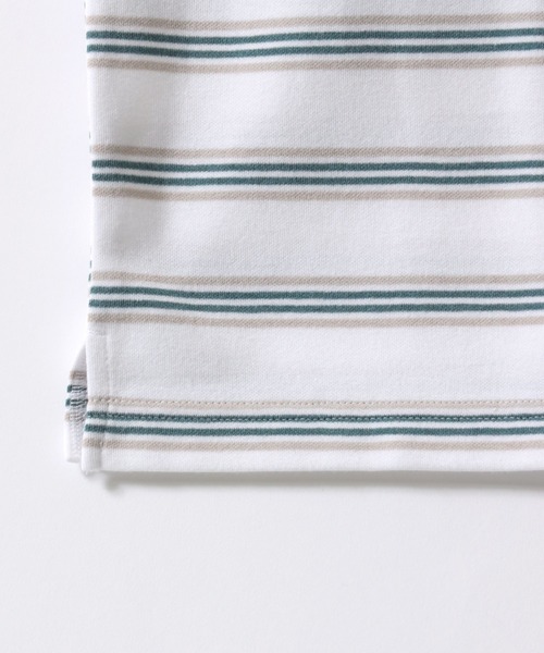 DISCUS（ディスカス）の「2026SS新色追加 DISCUS/ディスカス COOLMAX(R) ダンボールニット ロゴワッペン刺繍 ボーダー オーバーサイズ 半袖Tシャツ レディース メンズ（Tシャツ/カットソー・メンズ・ホワイト系その他/ブラック系その他/グレー系その他/グリーン系その他/グリーン系その他2/ホワイト系その他3/ベージュ系その他/ホワイト系その他2・LL/M/L）」の17枚目の写真