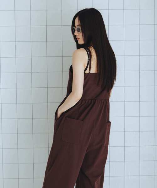 SENSE OF PLACE by URBAN RESEARCH（センスオブプレイスバイアーバンリサーチ）の「撥水UVカットウエストドローオールインワン（サロペット/オーバーオール・レディース・ブラウン/ベージュ/ブラック・MEDIUM/SMALL）」の12枚目の写真