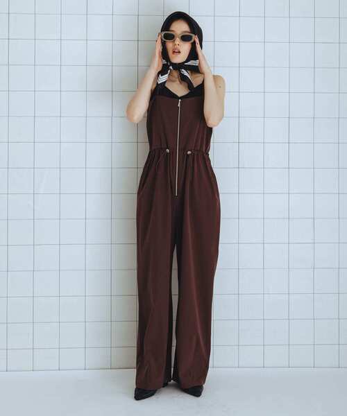 SENSE OF PLACE by URBAN RESEARCH（センスオブプレイスバイアーバンリサーチ）の「撥水UVカットウエストドローオールインワン（サロペット/オーバーオール・レディース・ブラウン/ベージュ/ブラック・MEDIUM/SMALL）」の15枚目の写真