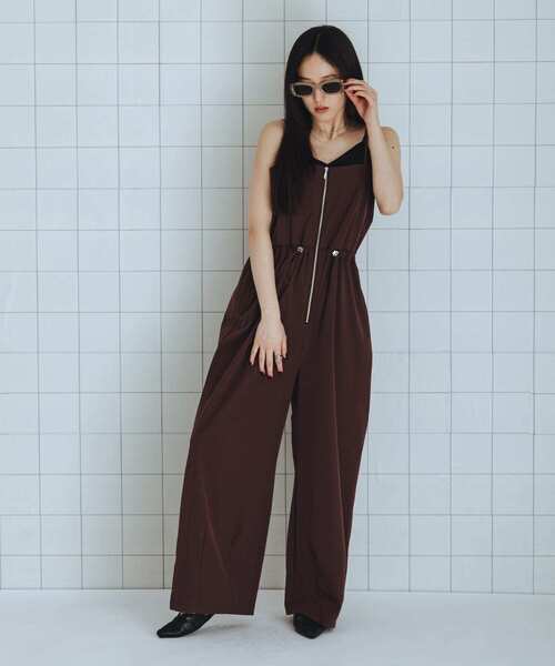 SENSE OF PLACE by URBAN RESEARCH（センスオブプレイスバイアーバンリサーチ）の「撥水UVカットウエストドローオールインワン（サロペット/オーバーオール・レディース・ブラウン/ベージュ/ブラック・MEDIUM/SMALL）」の16枚目の写真