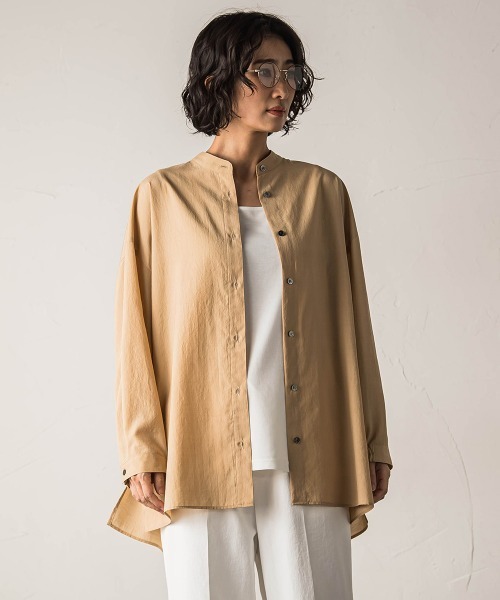 la.f…（ラエフ）の「【biyori】シアーシャツ≪洗濯機で洗える≫（シャツ/ブラウス・レディース・イエロー/キャメル/ホワイト/ブラック・9号）」の4枚目の写真
