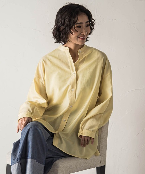 la.f…（ラエフ）の「【biyori】シアーシャツ≪洗濯機で洗える≫（シャツ/ブラウス・レディース・イエロー/キャメル/ホワイト/ブラック・9号）」の3枚目の写真