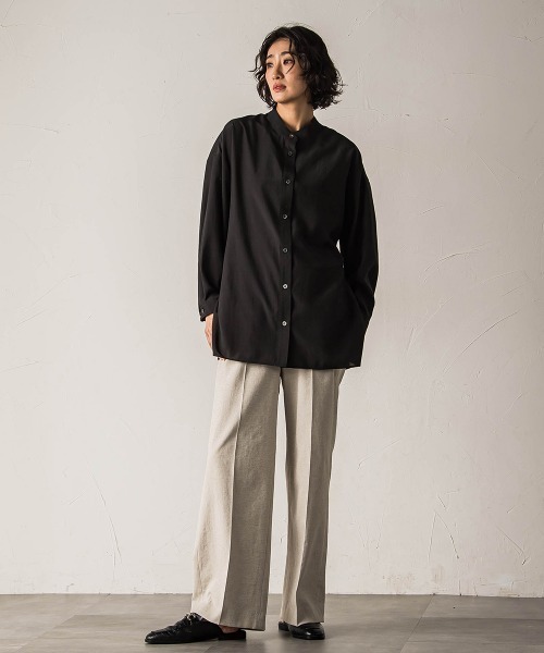 la.f…（ラエフ）の「【biyori】シアーシャツ≪洗濯機で洗える≫（シャツ/ブラウス・レディース・イエロー/キャメル/ホワイト/ブラック・9号）」の6枚目の写真
