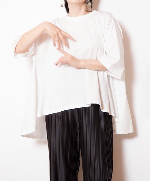 OSMOSIS（オズモーシス）の「バックフレアーTシャツ（Tシャツ/カットソー・レディース・ブラック/ホワイト/ブルー・ONE SIZE）」の15枚目の写真