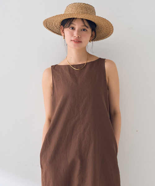 Rouge vif Anna(ルージュヴィフアンナ)の「麻混ノースリーブ後ろタックワンピース(ワンピース・レディース・ブラック/ブラウン・38/36)」の17枚目の写真