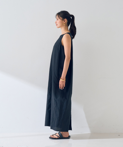 Rouge vif Anna(ルージュヴィフアンナ)の「麻混ノースリーブ後ろタックワンピース(ワンピース・レディース・ブラック/ブラウン・38/36)」の20枚目の写真