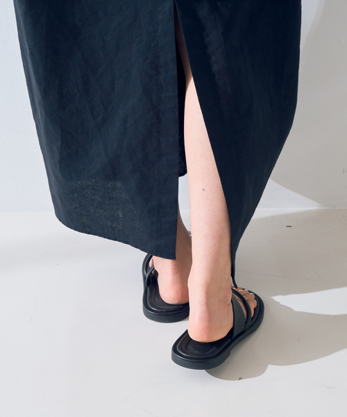 Rouge vif Anna(ルージュヴィフアンナ)の「麻混ノースリーブ後ろタックワンピース(ワンピース・レディース・ブラック/ブラウン・38/36)」の10枚目の写真