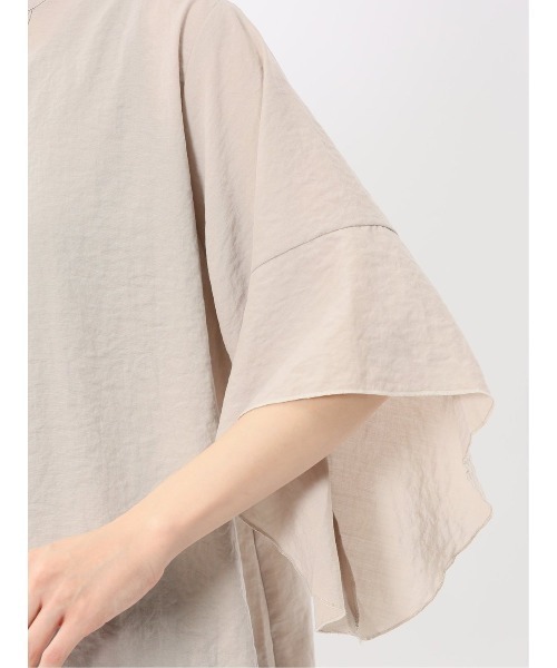 m.f.editorial(エムエフエディトリアル)の「【UVカット 高通気 イージーケア】m.f.エディトリアル レディース 袖フレア 前開き マオカラー チュニック(シャツ/ブラウス・レディース・ベージュ/ピンク系その他・MEDIUM/LARGE)」の21枚目の写真
