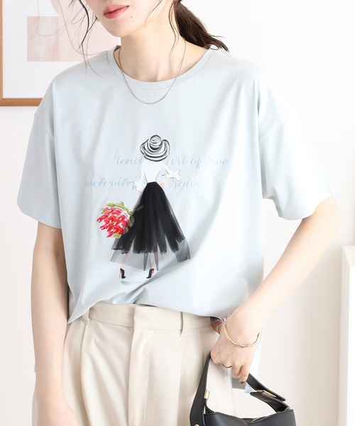 tシャツ Anna Nicola ガールデザイン半袖Tシャツ レディース セール】Anna Nicola ガールデザイン半袖Tシャツ（Tシャツ