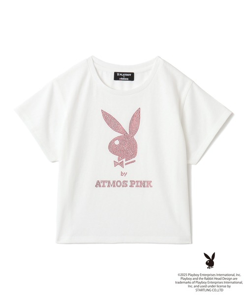PLAYBOY（プレイボーイ）の「PLAYBOY x atmos pink Rhinestone T-shirt / プレイボーイ アトモス ピンク ラインストーン T シャツ 【SP】（Tシャツ/カットソー・レディース・ホワイト・FREE）」の2枚目の写真