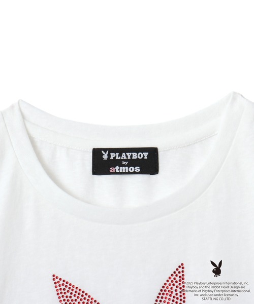 PLAYBOY（プレイボーイ）の「PLAYBOY x atmos pink Rhinestone T-shirt / プレイボーイ アトモス ピンク ラインストーン T シャツ 【SP】（Tシャツ/カットソー・レディース・ホワイト・FREE）」の3枚目の写真