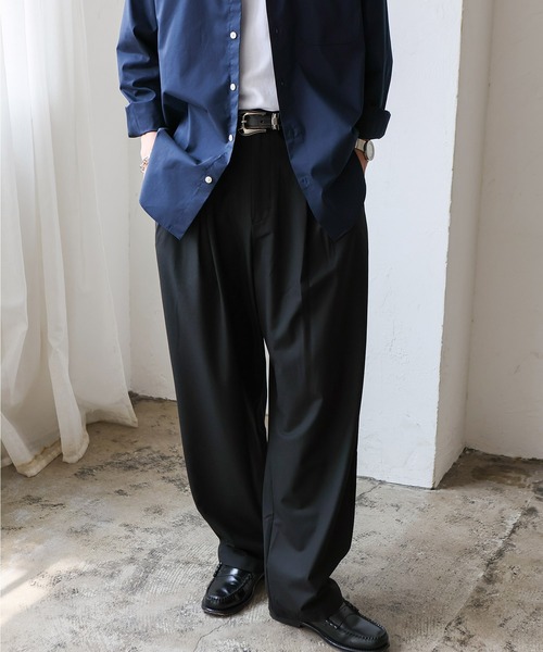 lownn \"Neo Trousers\" ワンタック テーパード スラックス modescape_rc-it46zaf17eji-jvbk