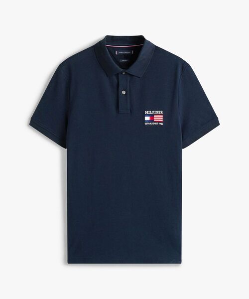 TOMMY HILFIGER(トミーヒルフィガー)の「ヒルフィガーフラッグレギュラーポロ(ポロシャツ・メンズ・ホワイト/ネイビー・X-LARGE/LARGE/MEDIUM/SMALL)」の6枚目の写真