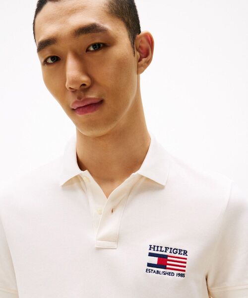 TOMMY HILFIGER(トミーヒルフィガー)の「ヒルフィガーフラッグレギュラーポロ(ポロシャツ・メンズ・ホワイト/ネイビー・X-LARGE/LARGE/MEDIUM/SMALL)」の7枚目の写真