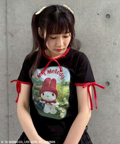 Candy Stripper(キャンディストリッパー)の「【MY MELODY】FANCY トップス(Tシャツ/カットソー・レディース・ピンク/ブラック/オフホワイト・FREE)」の2枚目の写真