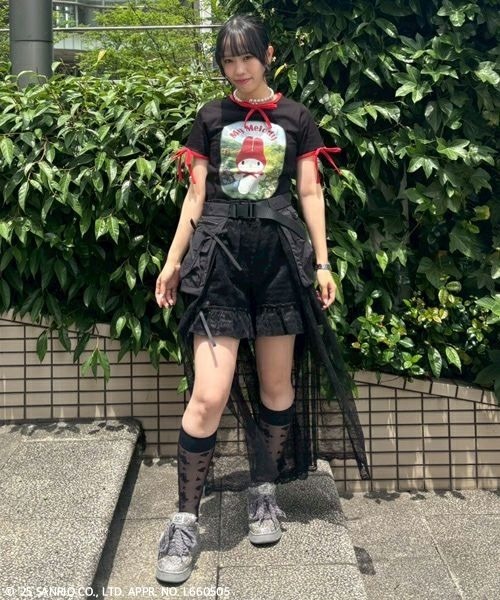 Candy Stripper(キャンディストリッパー)の「【MY MELODY】FANCY トップス(Tシャツ/カットソー・レディース・ピンク/ブラック/オフホワイト・FREE)」の13枚目の写真