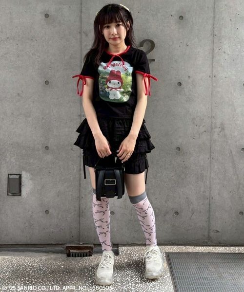 Candy Stripper(キャンディストリッパー)の「【MY MELODY】FANCY トップス(Tシャツ/カットソー・レディース・ピンク/ブラック/オフホワイト・FREE)」の11枚目の写真