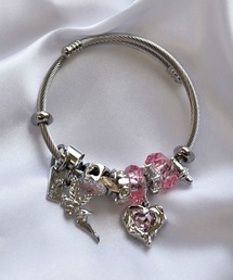 LA MUe（ラミュー）の「【LA MUE】ハートチャームステンレスブレスレット（ブレスレット）」