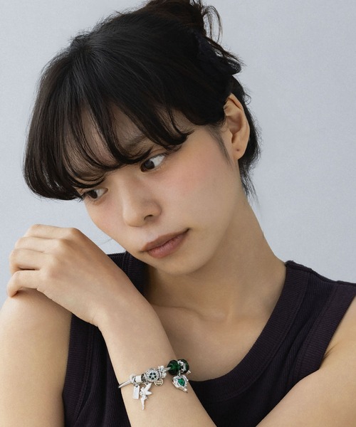 LA MUE】ハートチャームステンレスブレスレット（ブレスレット
